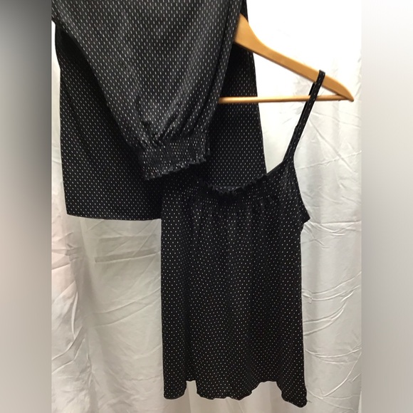 Black Smocked Sleeveless Camisole Pajama - Picture 2 of 12